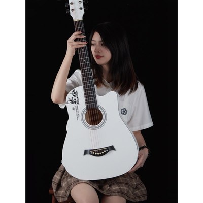 卢森单板41f寸初学者吉他学生38寸专用男女生入门吉它民谣木吉他