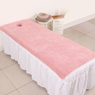 美容院铺床专用带洞床单吸水不y掉毛开洞加大毛巾按摩床巾定制LOG