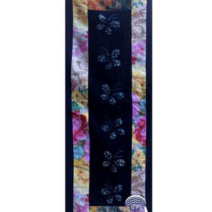 大理周城双层茶席白旗纯手工族棉麻长条桌茶垫扎染民族风云南拼花