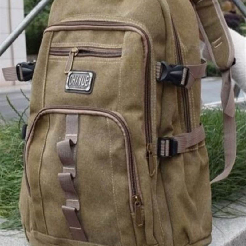 新覆古男子背包新潮帆布男子背包大容J量户外背包休闲旅行背包