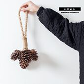 桦日圣诞树枝节挂件拍摄道具北欧风橱窗装 饰摆件挂饰联墙上松果串