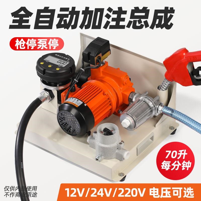 全自动抽油泵12V24V220V计量式加油机直M流加油泵定量柴油抽油机