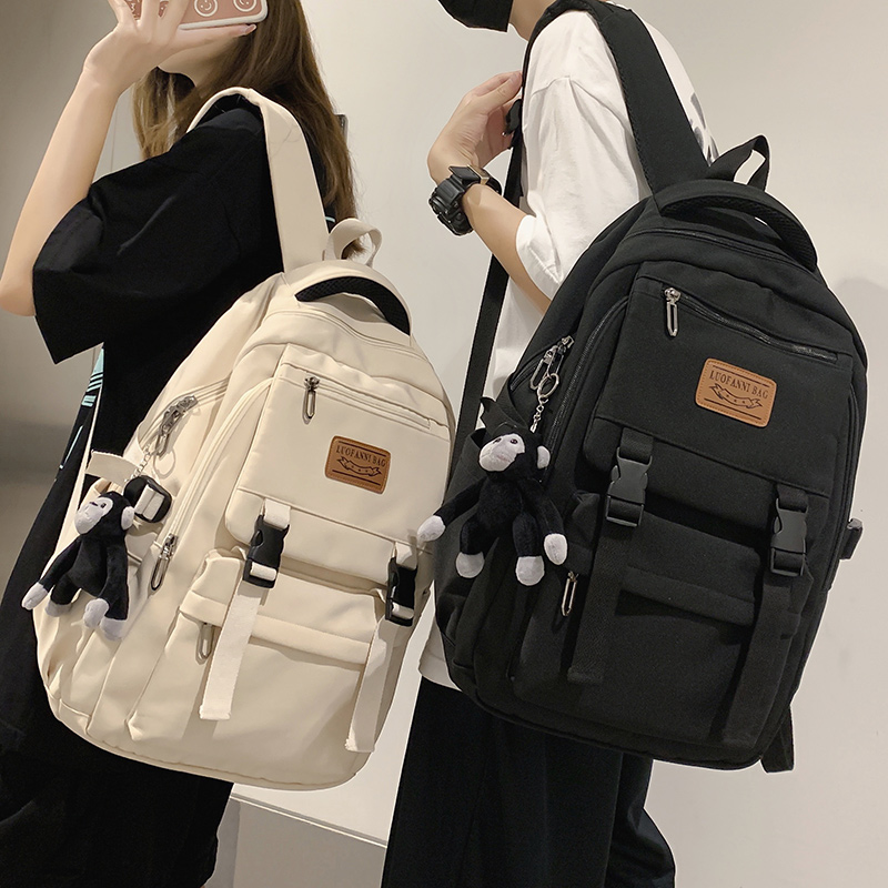 大容量书包男大学生2021年新款简约旅行背包女Oins日系初中双肩包