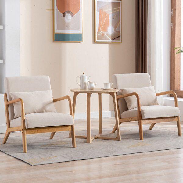 日式客厅原木卧室茶几组合小户型椅子双人小沙发单人网红阳台懒人