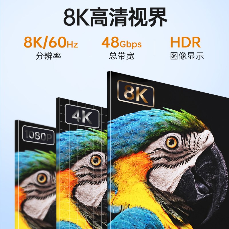 HDMI2.1弯头直角高清视频线8k电视电脑连接显示器监视器投影仪4K