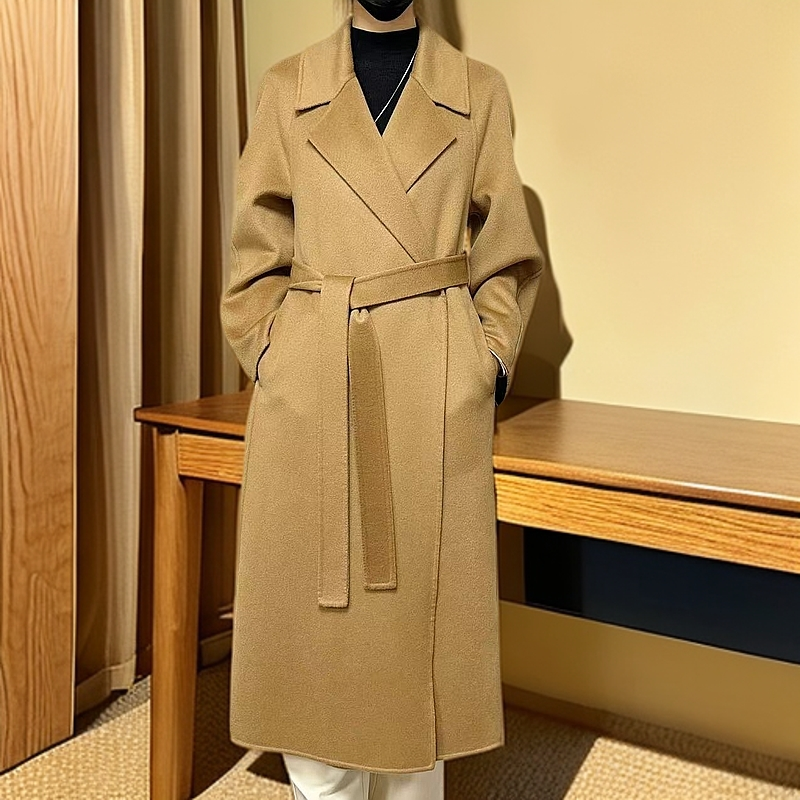 合盈100%纯山羊绒高级感毛呢外套