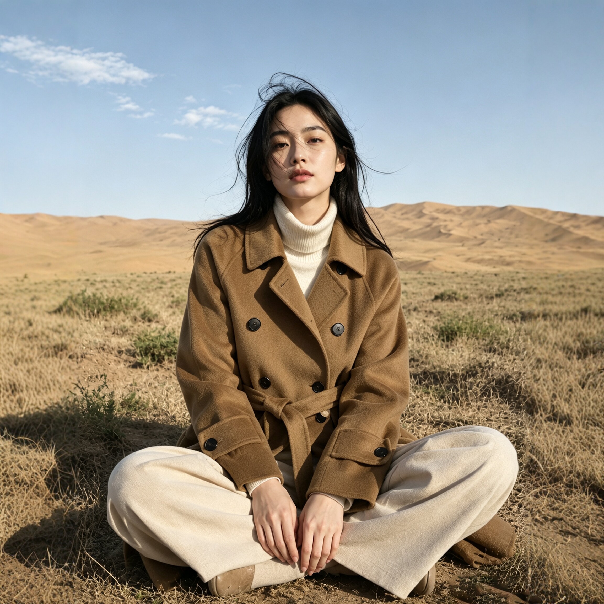 合盈 100%山羊绒丨新款高端羊绒大衣双排扣短款轻奢毛呢外套女士