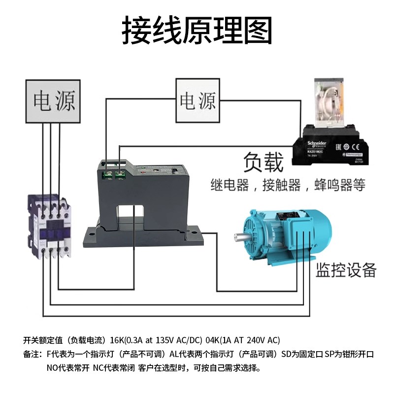 感通交流电流感应开关 检测电流继电器输出电流检测模块给PLC信号