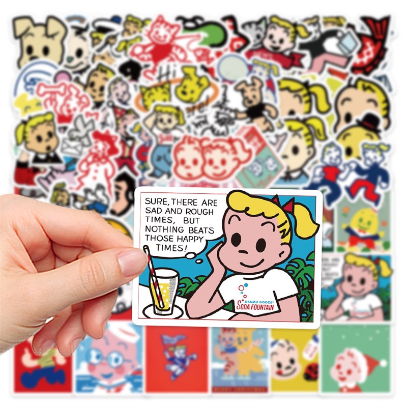 日系原田治贴纸卡通昭和可爱笔记本ipad贴画水杯防水行李箱装饰