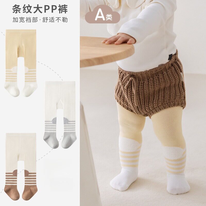 宝宝春秋无骨女童连裤袜棉质连脚