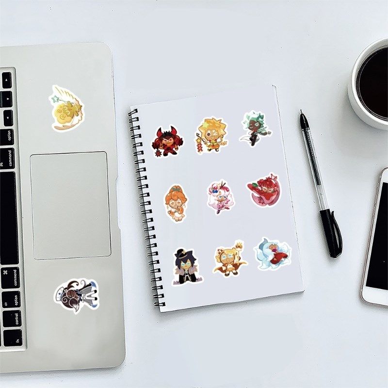100张饼干人王国游戏卡通趣味贴纸DIY涂鸦手账本笔记本平板保温杯
