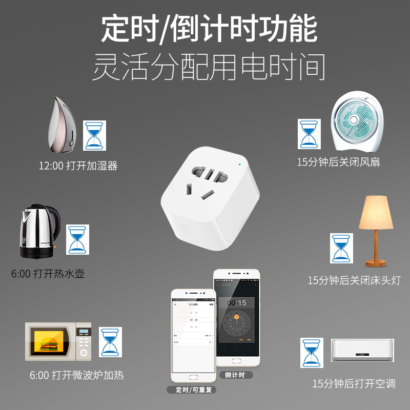 涂鸦WIFI智能插座定时断电手机app远程遥控家用电器语音控制开关