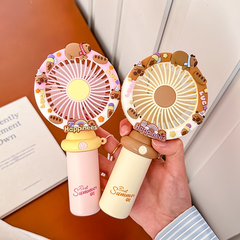 网红小型手持风扇可爱女学生便携式随身卡皮巴拉小电扇可充电创意