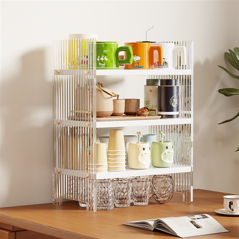 亚克力杯架置物架桌上多层收纳水杯架子茶杯茶具收纳架桌面整理架