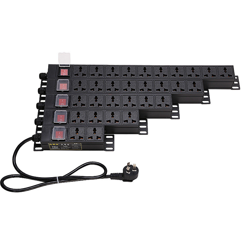 PDU机柜电源竖装24568位万用孔开关10A16A弱电箱工业排插座接线板