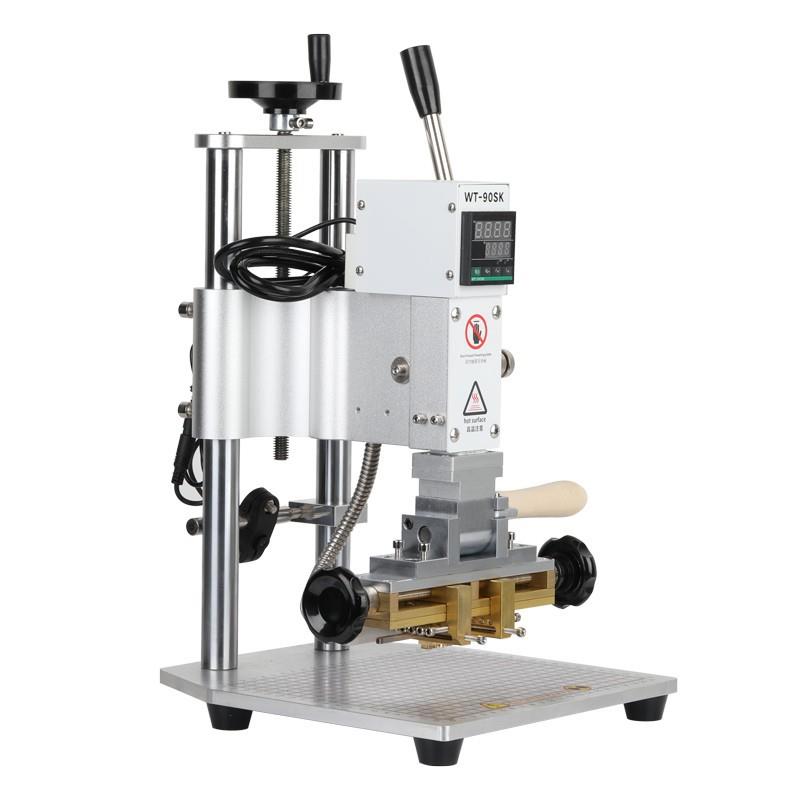 WT-90SK多功能烫金机皮革LOGO压标圆形木头烙印成品包烫印压唛机