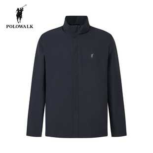 POLOWALK男士立领加绒夹克2025秋季新款保罗男装通勤保暖休闲外套