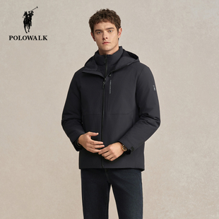 【一衣三穿】POLOWALK男士羽绒服25冬季新款保罗男装通勤连帽夹克