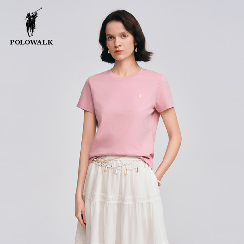 POLOWALK夏季新品圆领短袖T恤女