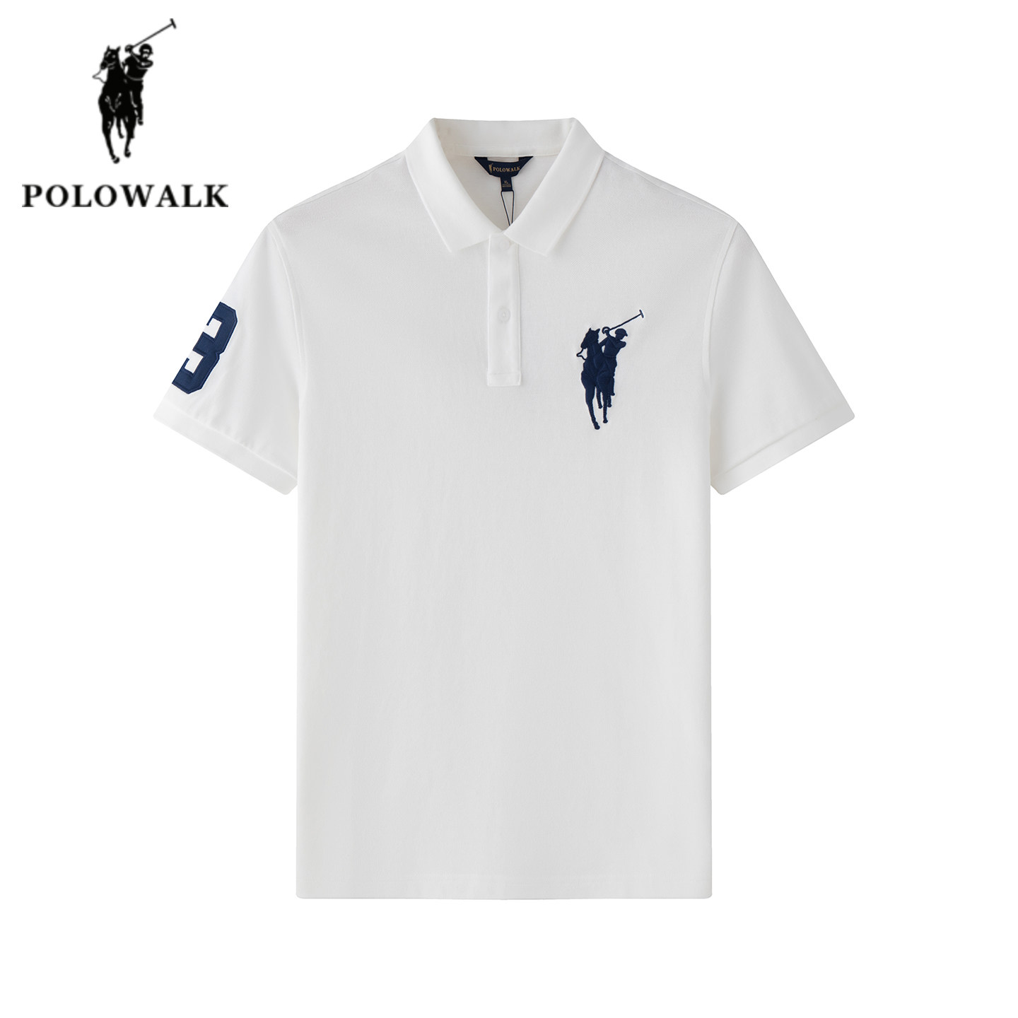 POLOWALK夏季新品大马标翻领体恤图片
