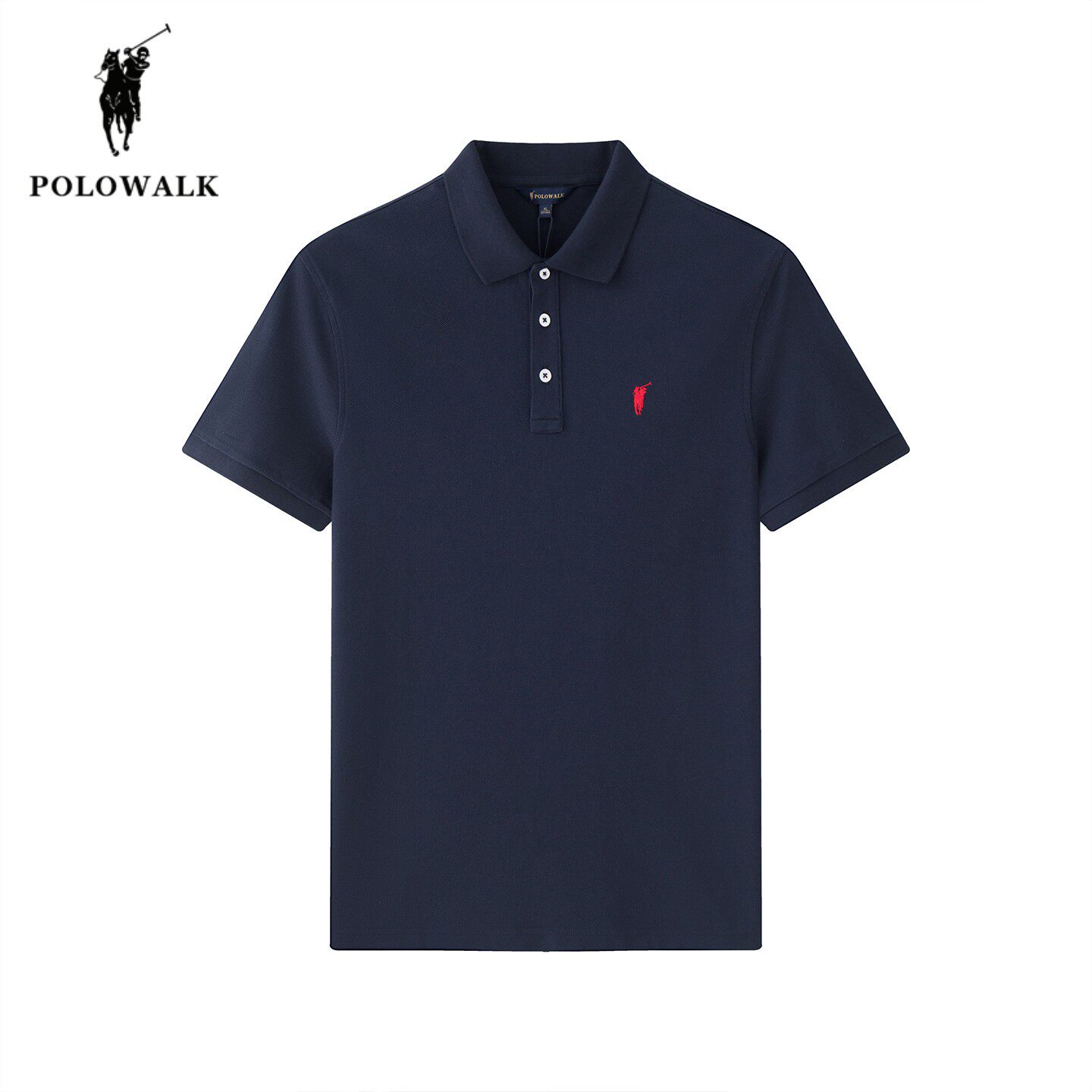 POLOWALK男士短袖POLO衫2026夏季新款保罗男装纯色百搭翻领t恤衫