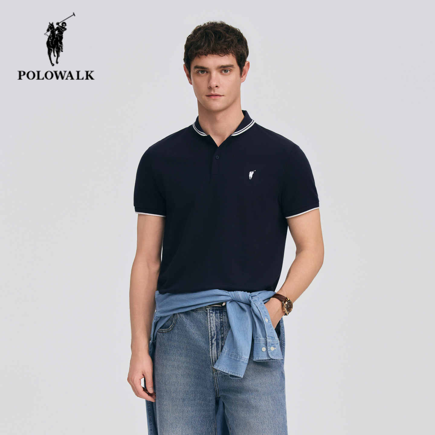 POLOWALK夏季新品撞色棒球领短袖