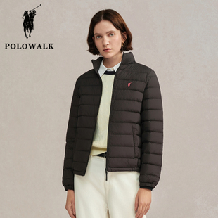 POLOWALK立领轻薄羽绒服女2025冬季新款保罗女装休闲纯色保暖外套