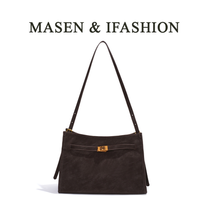 冬季新款复古麂皮大容量托特包