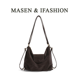 2026新款复古麂皮托特包女大容量通勤单肩斜挎包百搭高级感手提包