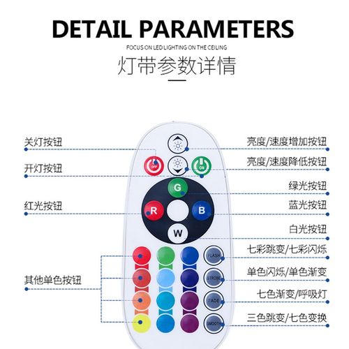 客厅led灯带高亮七彩遥控防水灯条变色工程软5050高亮吊顶RGB灯带
