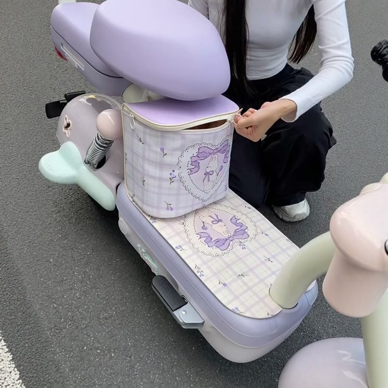 电动车挂包脚下踏板置物前置物兜放东西神器电瓶车挂物包收纳包