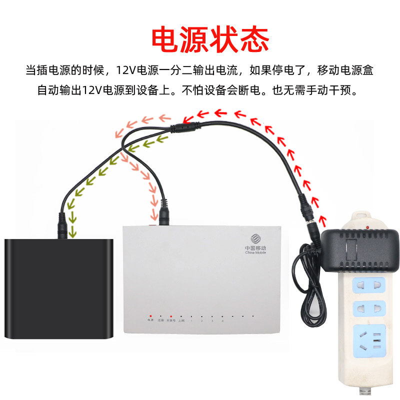 路由器UPS不间断电源盒wifi不断电监控应急充电宝光猫供电5V9V12V
