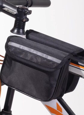 自行车包山地车儿童车上管包手机包骑行装备菱形格子马鞍包水壶包