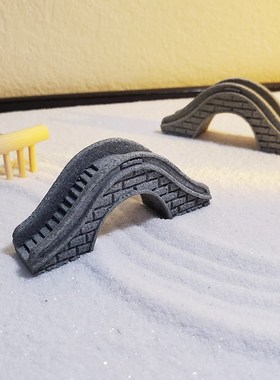 小桥微景观造景摆件鱼缸石桥中式石拱桥模型古桥R雨林缸沙盘枯山