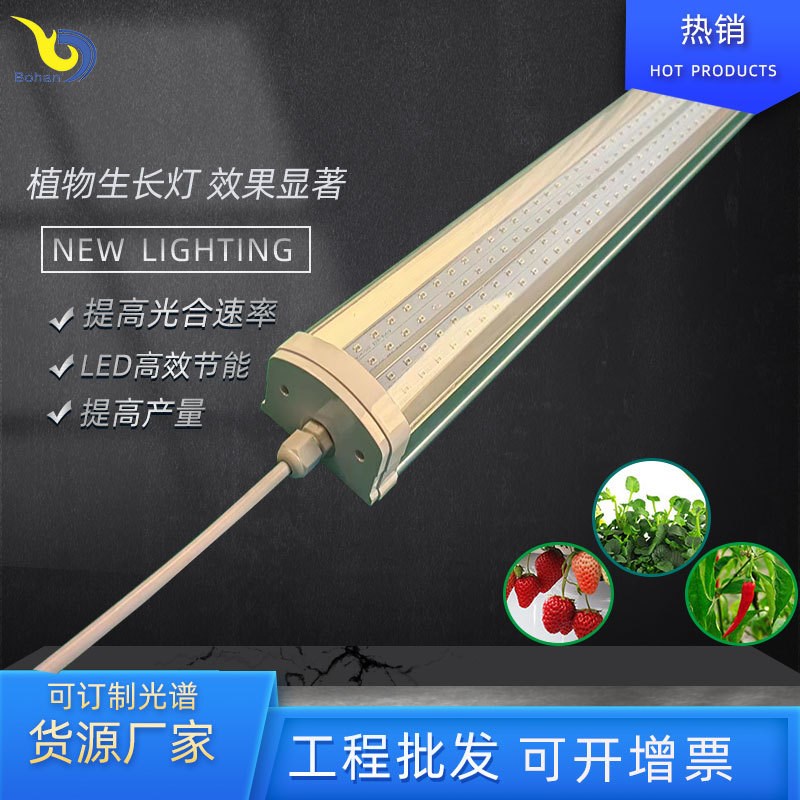 工厂直供3排4排大功率生w长灯全光谱蔬菜瓜果多肉补光灯T20