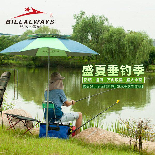 /钓鱼伞折叠2防紫外线防雨万向垂钓伞2.渔具伞遮阳2米伞比尔傲威