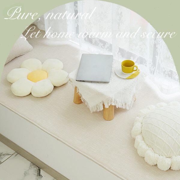 麻韩式纯色飘窗垫窗台垫子防滑薄款棉坐垫定制海绵阳台榻榻米网红