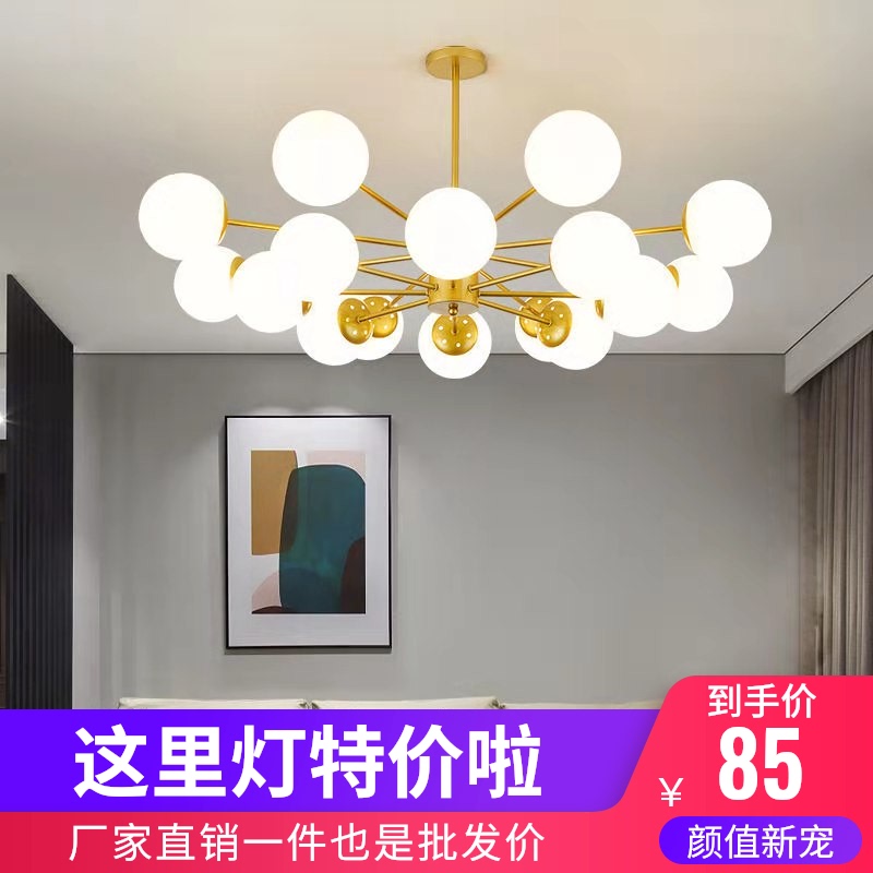 客厅吊灯三色变光灯具套餐三室两厅B北欧铁艺2021年新款网红灯灯