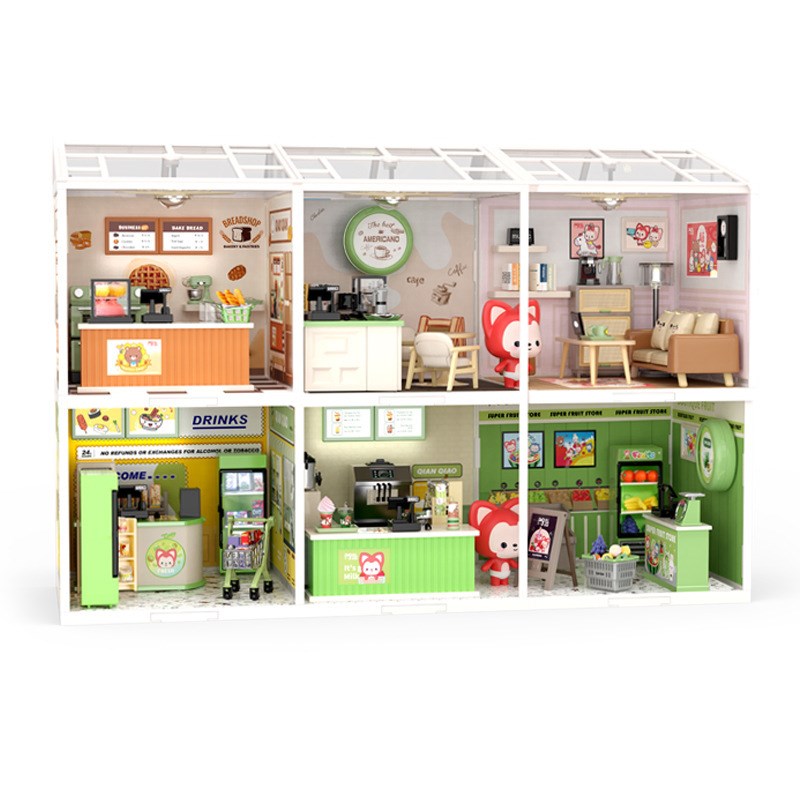 阿狸正版授权超级世界手工tdiy拼装小屋 场景益智积木玩具儿童礼