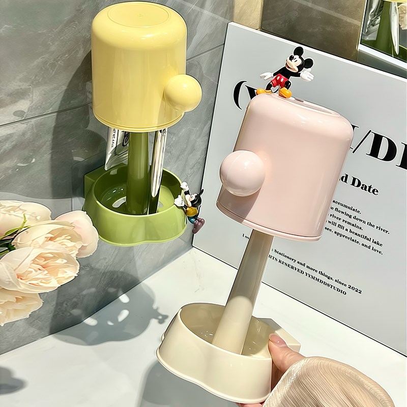 壁挂奶油牙刷杯架洗漱免打孔挂壁挂墙卫J生间宿舍壁挂式浴室漱口