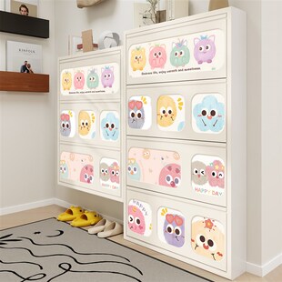 鞋柜家用门口碳钢k超薄款进门一体靠墙翻斗2025新款入户窄鞋柜卡