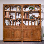 展示柜仿古多宝阁红木家具隔断鸡翅木博古架置物架架古董实木中式