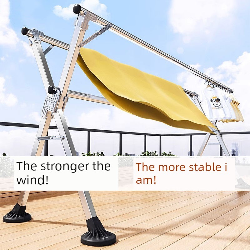 加厚粗体晾衣g架不锈钢晾衣架落地式可折叠伸缩晾衣架家用阳台晾