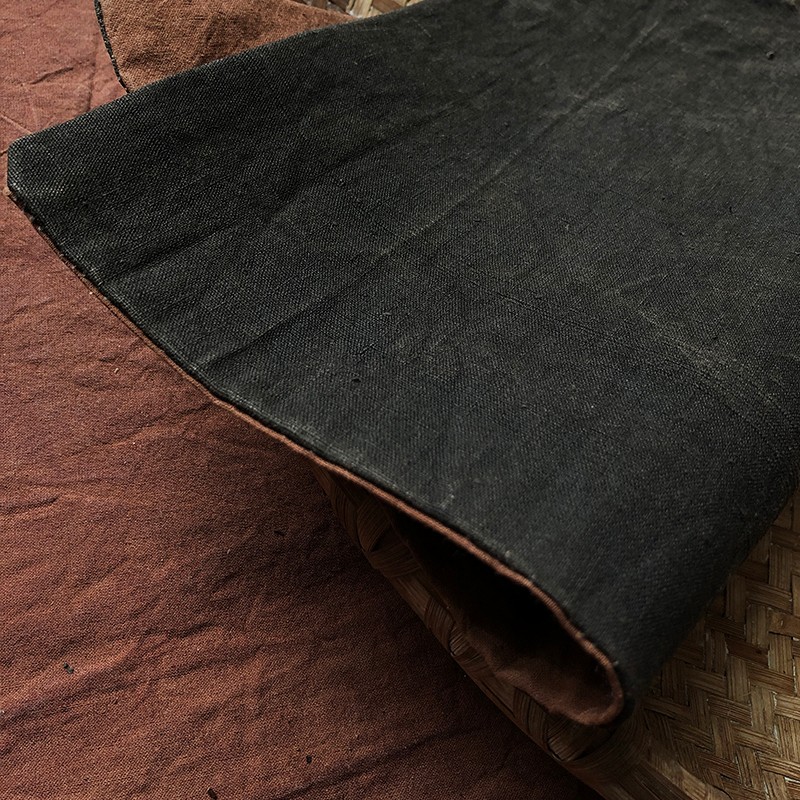 植染时蓝 柿漆桌旗手w工柿染主人茶席老土布餐垫杯垫