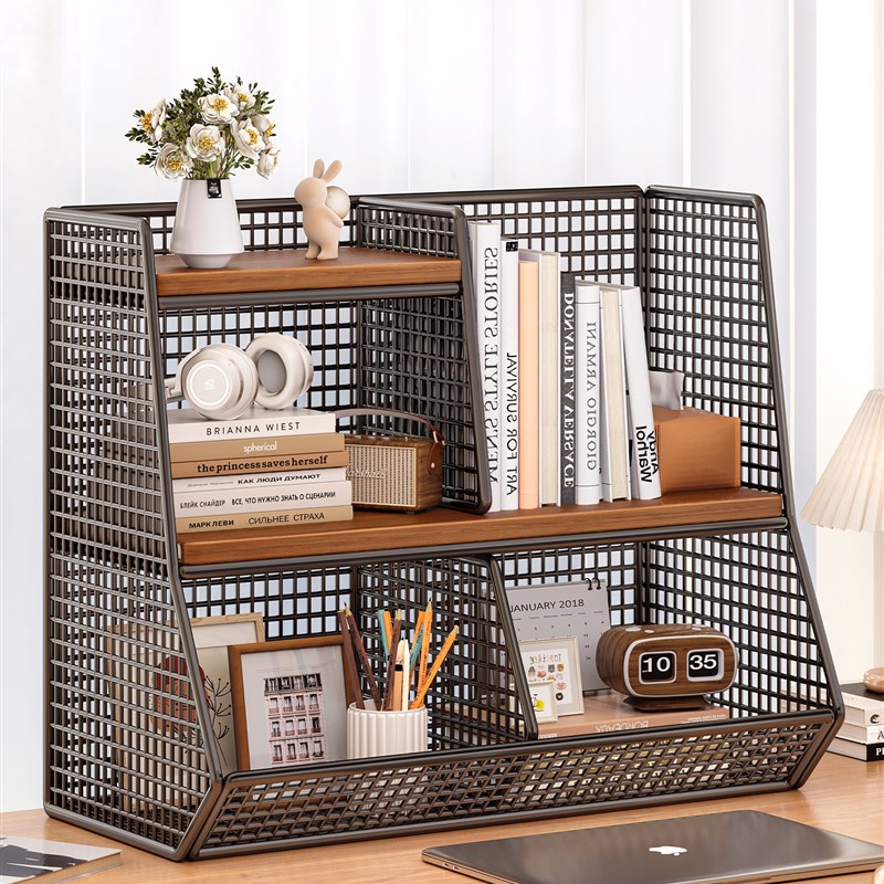 桌面书架储物架桌面书架储物架家用台面储物架卧X室多层小书柜