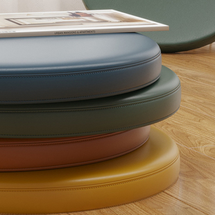 圆形坐垫椅垫地上软垫子蒲u团卡座榻榻米飘窗记忆棉坐垫皮革防滑