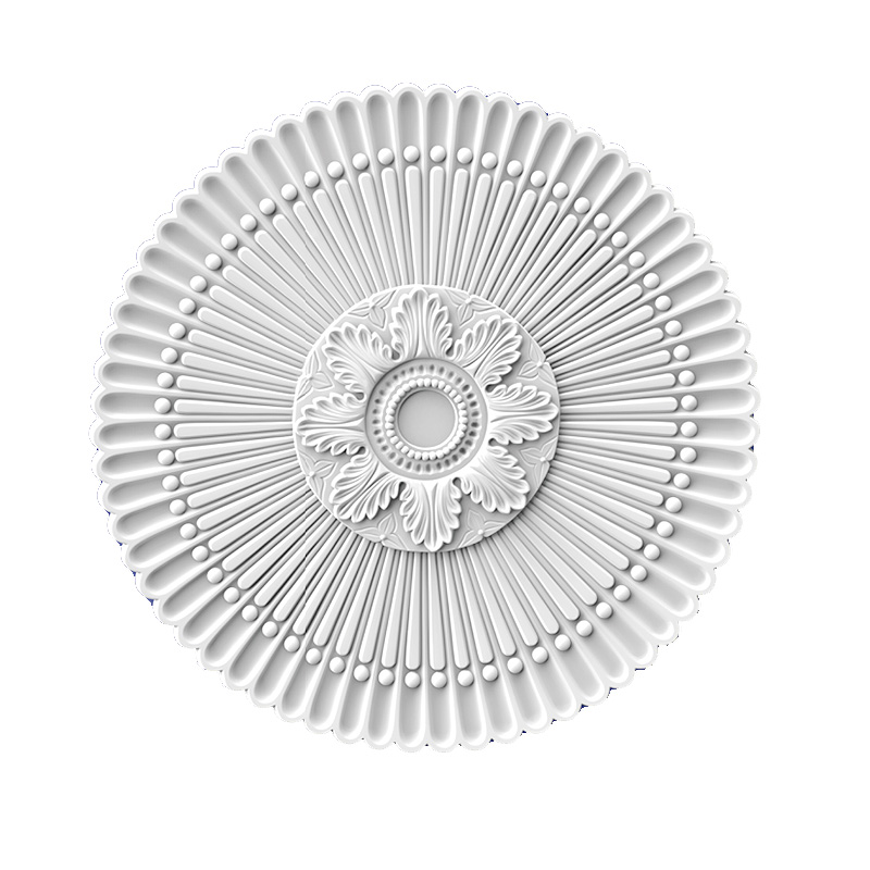 法式吊顶灯盘PU灯池装r饰材料天花板造H型非石膏线圆形欧式雕花灯