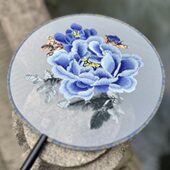 刺绣舞蹈扇扇子专用子团扇双面绣扇子舞蹈团扇古风古典舞古风团扇