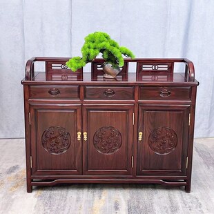 茶水柜围栏餐边柜子家用印尼黑酸枝备H餐靠墙储物柜厨房橱柜收纳