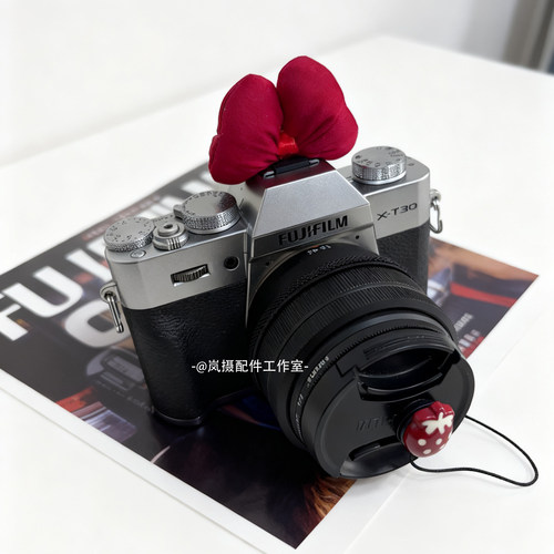 蝴蝶结热靴盖草莓防丢绳xs20xs10xt30三代xt5xt4 r50索尼a7c2a7m3